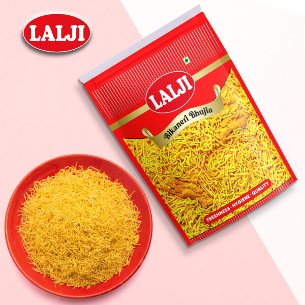 Bikaneri Bhujia (Bina Mirch – Kam Mirch – Lehsun – Bundi Mix) 400g – THE LALJI